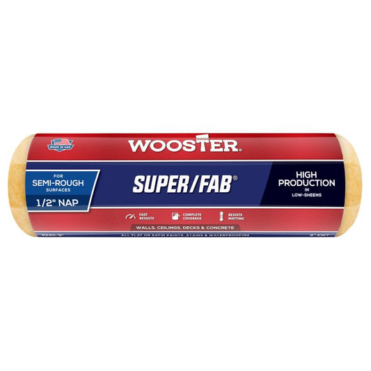 Wooster Super/Fab Knit 9 in. W X 1/2 in. Regular Paint Roller Cover 1 pk