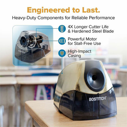 Bostitch Personal Electric Pencil Sharpener - 4" Width x 8.3" Depth - Yellow - 1 Each