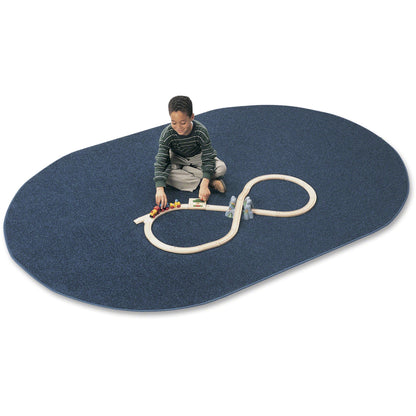 Carpets for Kids® Solid Color Mt. St. Helens Carpet Rug - Floor Rug - 90" Length x 12 ft Width - Oval - Blueberry - Nylo