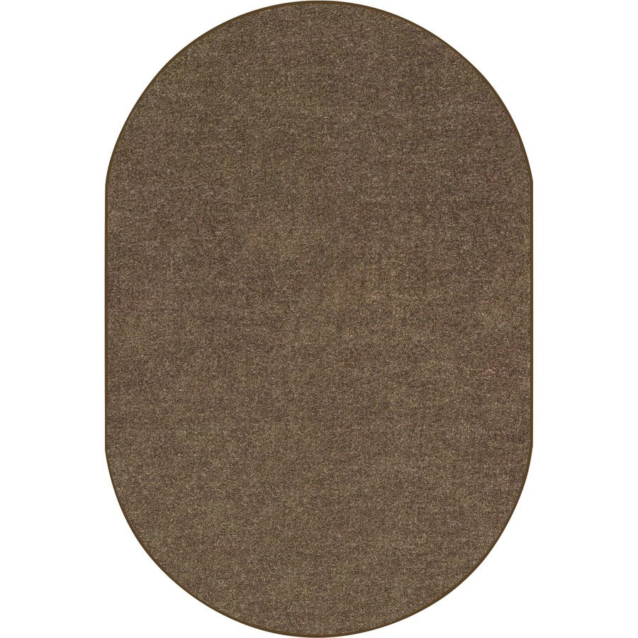 Carpets for Kids® Solid Color Mt. St. Helens Carpet Rug - Floor Rug - 90" Length x 12 ft Width - Oval - Mocha - Nylon, Y