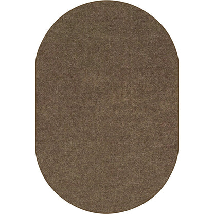 Carpets for Kids® Solid Color Mt. St. Helens Carpet Rug - Floor Rug - 90" Length x 12 ft Width - Oval - Mocha - Nylon, Y