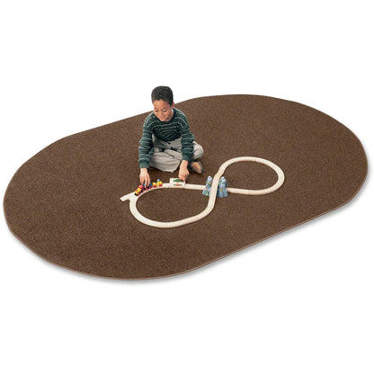 Carpets for Kids® Solid Color Mt. St. Helens Carpet Rug - Floor Rug - 90" Length x 12 ft Width - Oval - Mocha - Nylon, Y