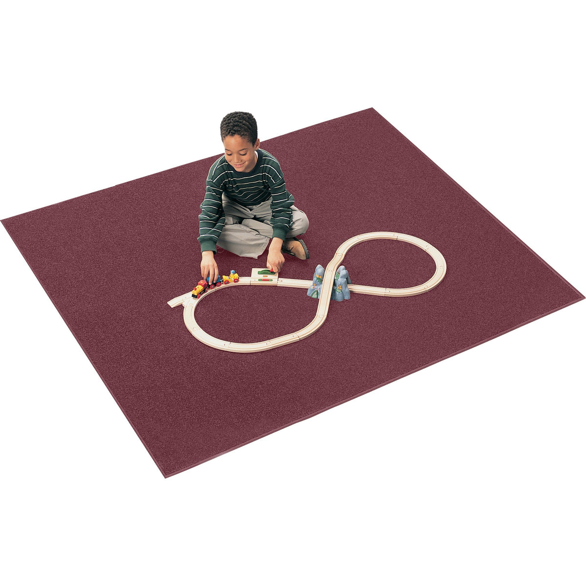 Carpets for Kids® Solid Color Mt. St. Helens Carpet Rug - Floor Rug - 90" Length x 12 ft Width - Rectangle - Cranberry -