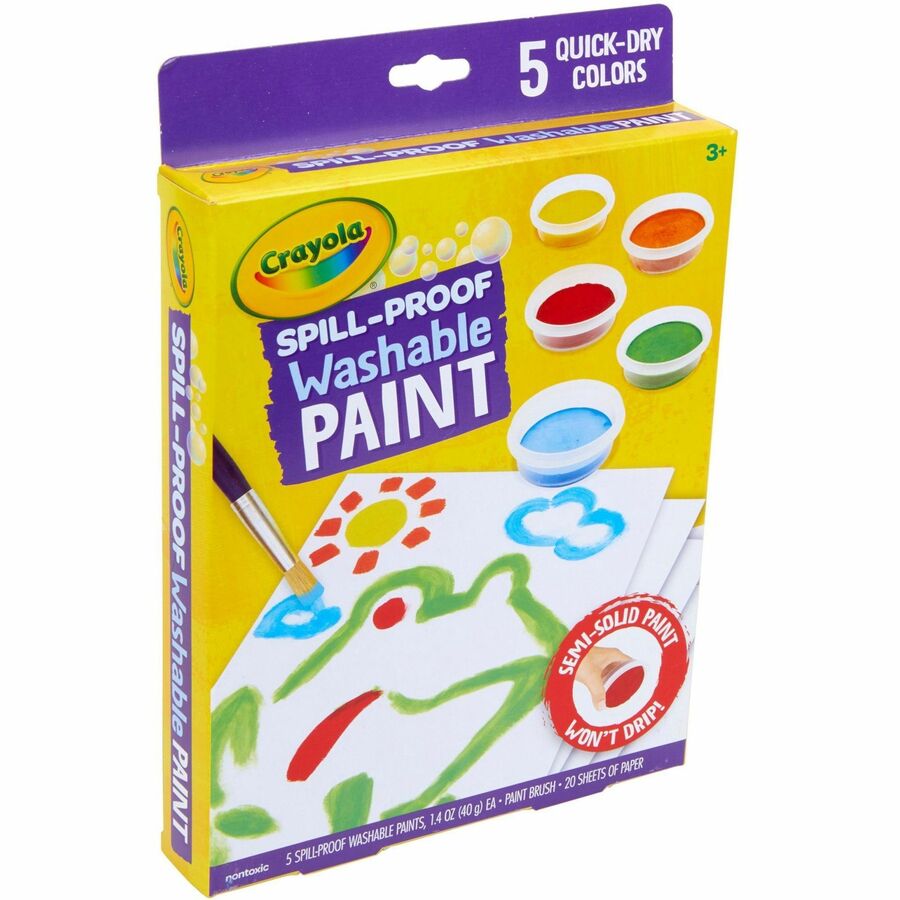 Crayola Spill Proof Washable Paint Set - 5 Color(s) - Multicolor - Washable - 1 Kit