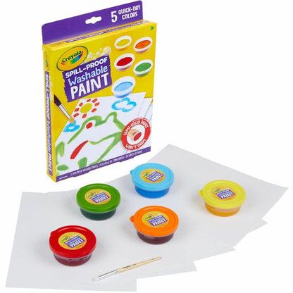 Crayola Spill Proof Washable Paint Set - 5 Color(s) - Multicolor - Washable - 1 Kit
