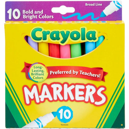 Crayola Bright/Bold Broad Line Markers - Multicolor Ink - 10 / Pack