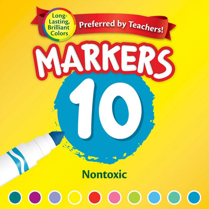 Crayola Bright/Bold Broad Line Markers - Multicolor Ink - 10 / Pack