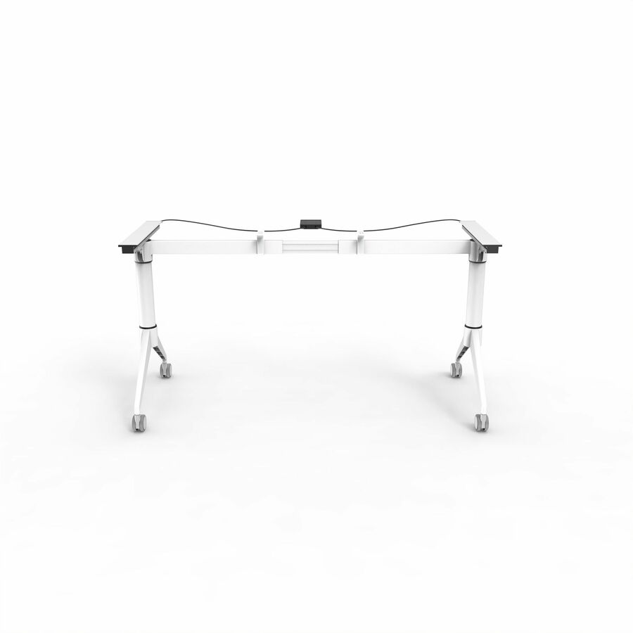 Lorell Spry Nesting Training Table Base - White Folding Base - 2 Legs - 29.50" Height - Assembly Required - Cold-rolled 