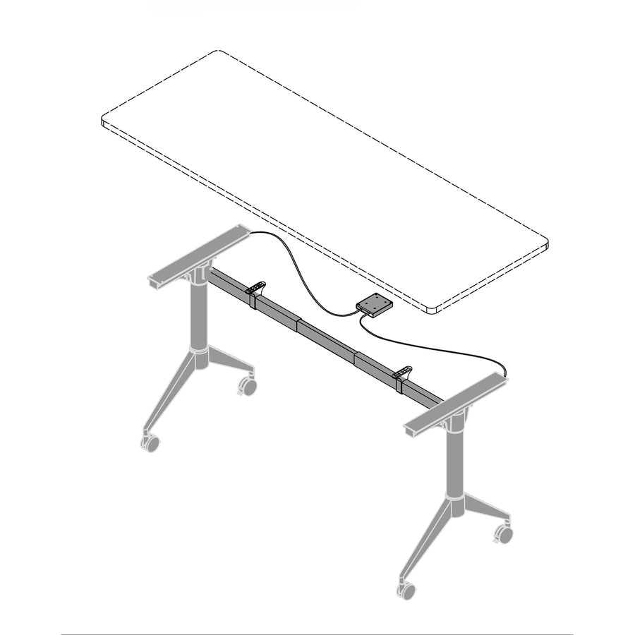 Lorell Spry Nesting Training Table Base - White Folding Base - 2 Legs - 29.50" Height - Assembly Required - Cold-rolled 