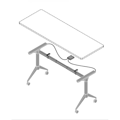Lorell Spry Nesting Training Table Base - White Folding Base - 2 Legs - 29.50" Height - Assembly Required - Cold-rolled 