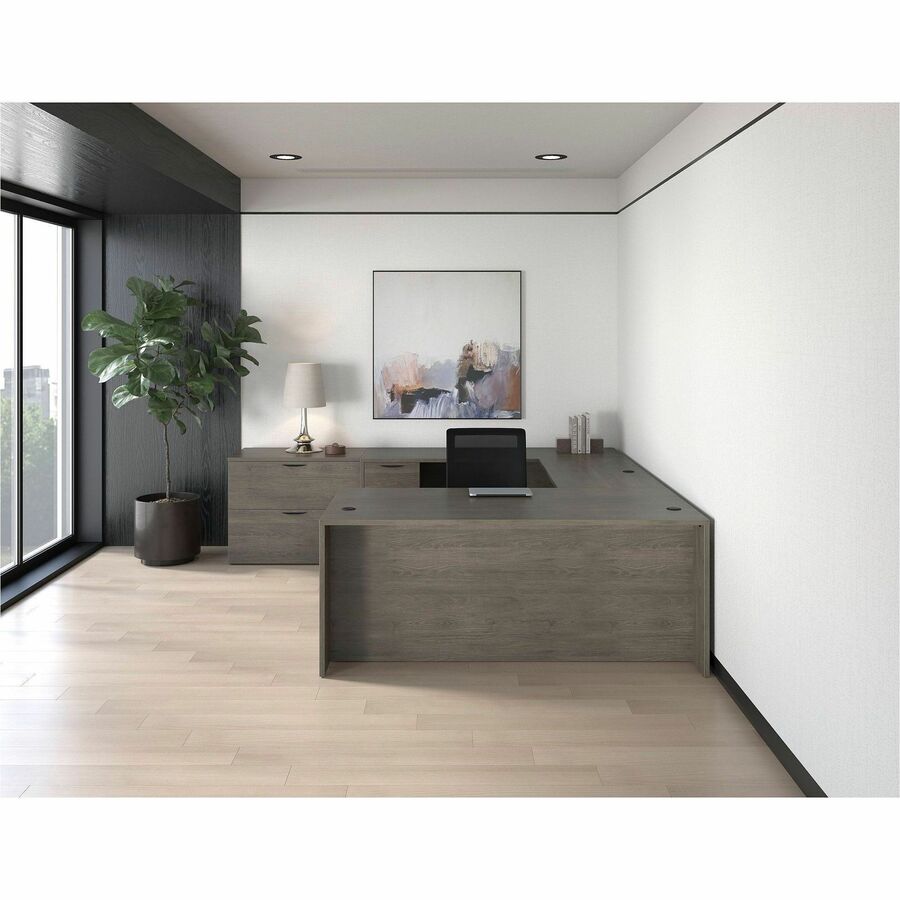 Lorell Prominence 2.0 Left-Pedestal Credenza - Rectangle - 29" Height x 72" Width x 24" Depth, 1" Thickness Top - Total 