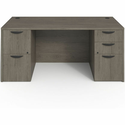 Lorell Prominence 2.0 Double-Pedestal Desk - Rectangle - 29" Height x 66" Width x 30" Depth, 1" Thickness Top - Total Dr