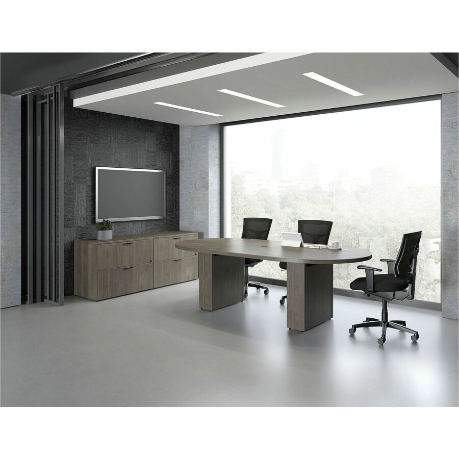 Lorell Prominence 2.0 Modular Table Base with Door - 28" Height x 24" Width x 8" Depth - Material: Particleboard - Finis