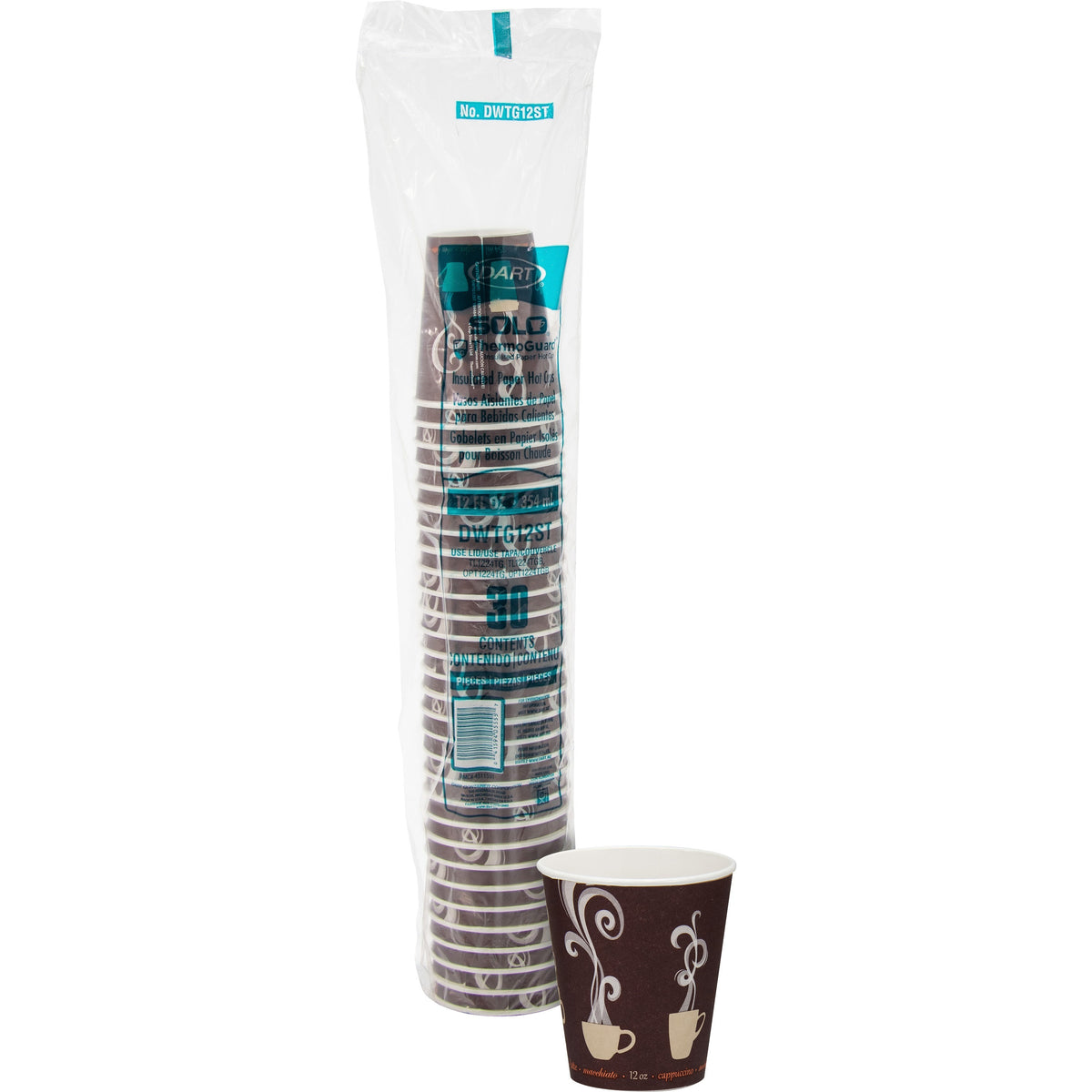 Solo ThermoGuard 12 oz Double Walled Paper Hot Cups - 12 fl oz - Multi - Paper, Polyethylene - Hot Drink, Beverage - 30 