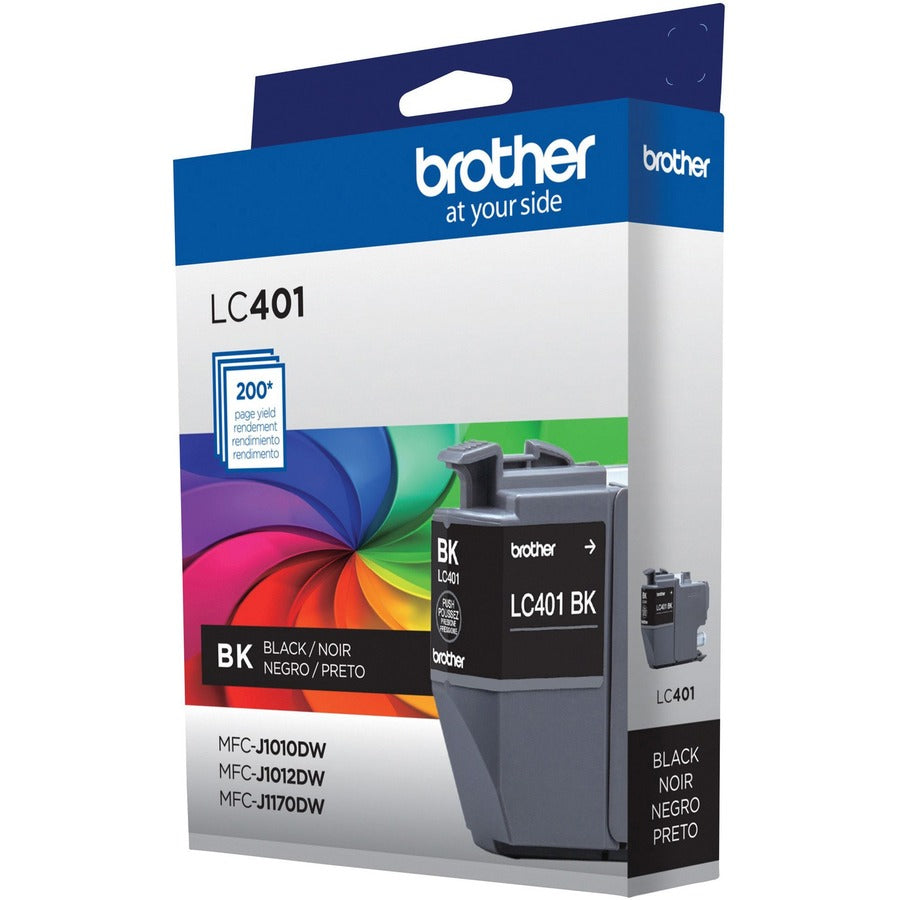 Brother LC401BKS Original Standard Yield Inkjet Ink Cartridge - Single Pack - Black - 1 Each - 200 Pages