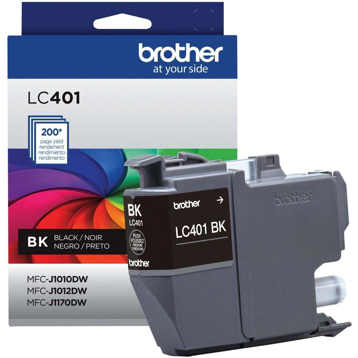 Brother LC401BKS Original Standard Yield Inkjet Ink Cartridge - Single Pack - Black - 1 Each - 200 Pages