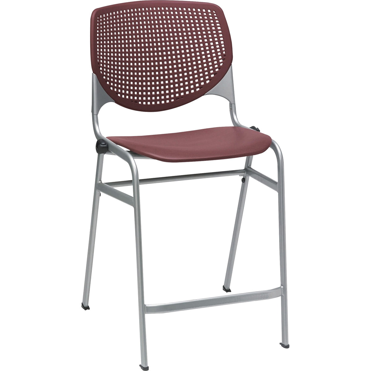 KFI Bar Stool - Burgundy Seat Color - Polypropylene Seat Material - Burgundy Back Color - Polypropylene Back Material - 