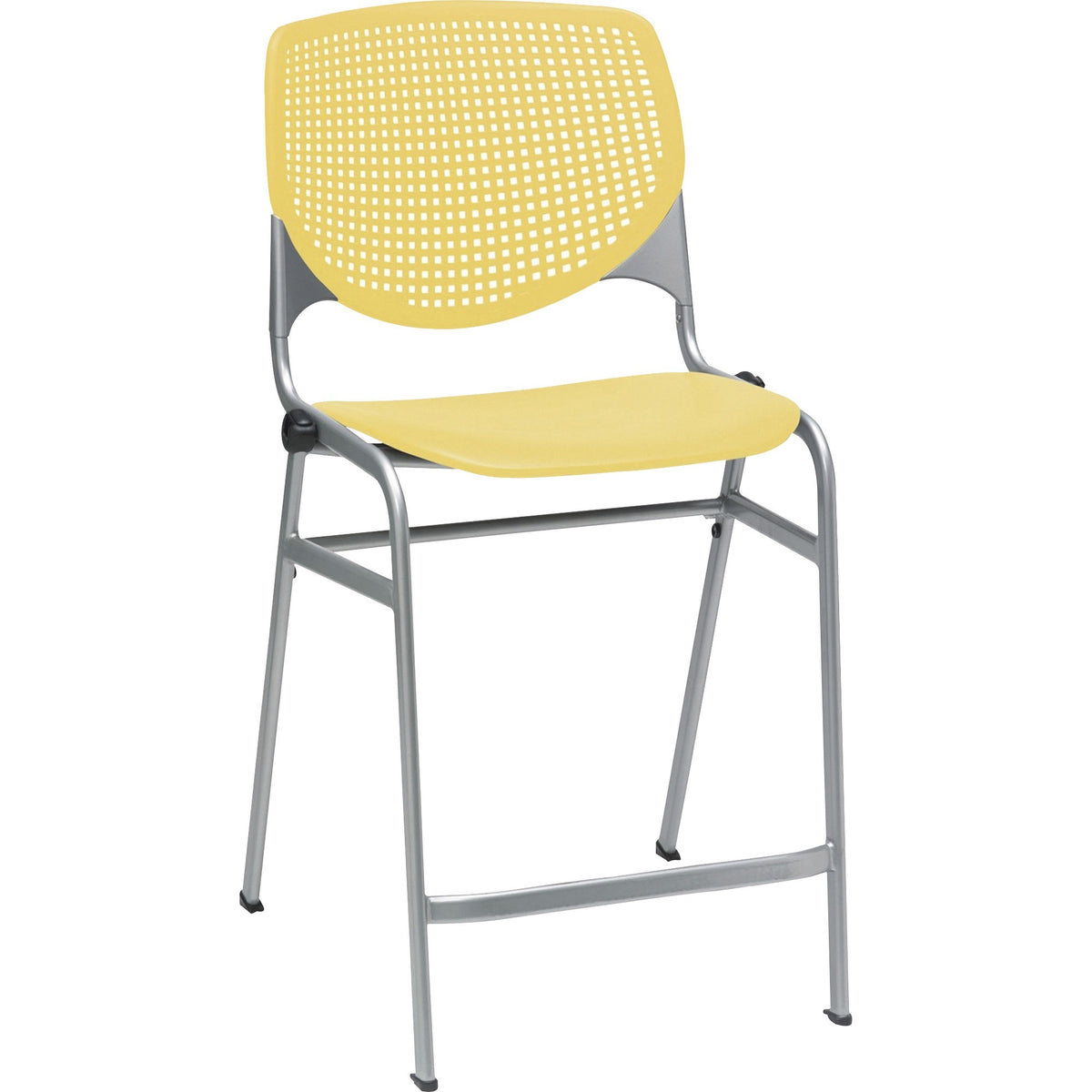 KFI Bar Stool - Yellow Seat Color - Polypropylene Seat Material - Yellow Back Color - Polypropylene Back Material - 1 Ea