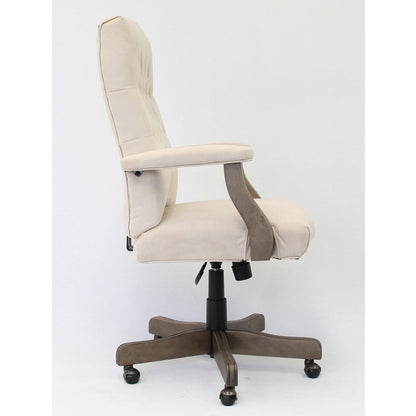 Boss Executive Commercial Linen Chair - Champagne Seat Color - Velvet, Linen Seat Material - Champagne Back Color - 1 Ea