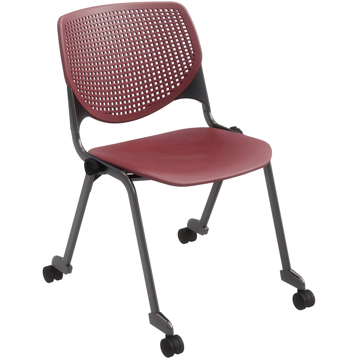 KFI Stacking Chair - Burgundy Seat Color - Polypropylene Seat Material - Burgundy Back Color - Polypropylene Back Materi