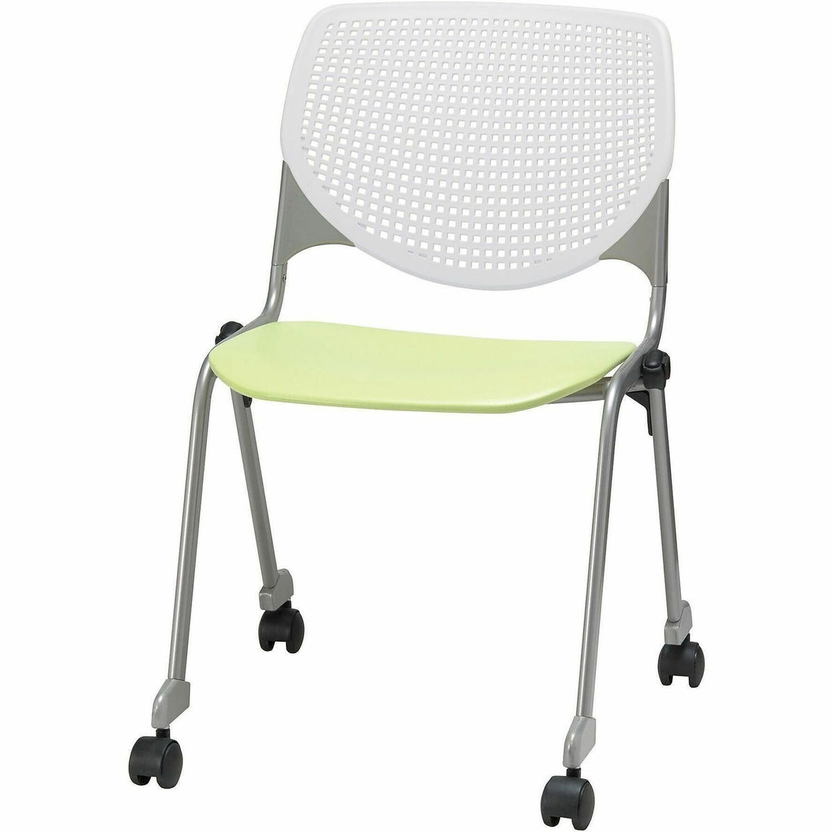 KFI Stacking Chair - Lime Green, White - 1 Each