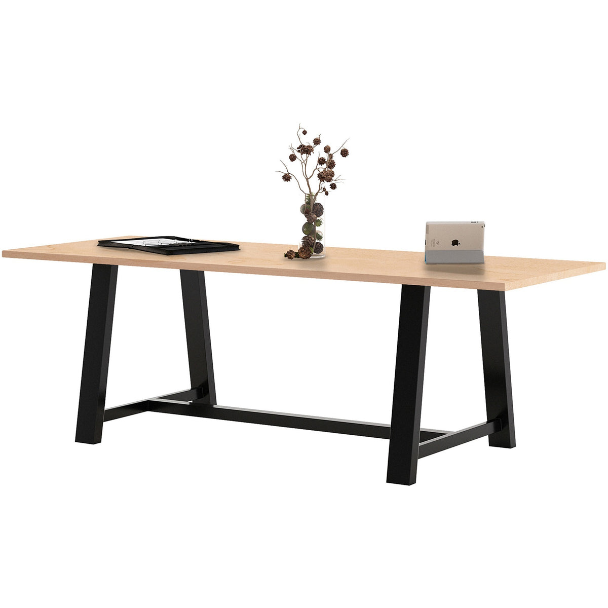 KFI Conference Table - Sawhorse Top - Cross Beam Base - 36" Table Top Width x 96" Table Top Depth - Assembly Required - 