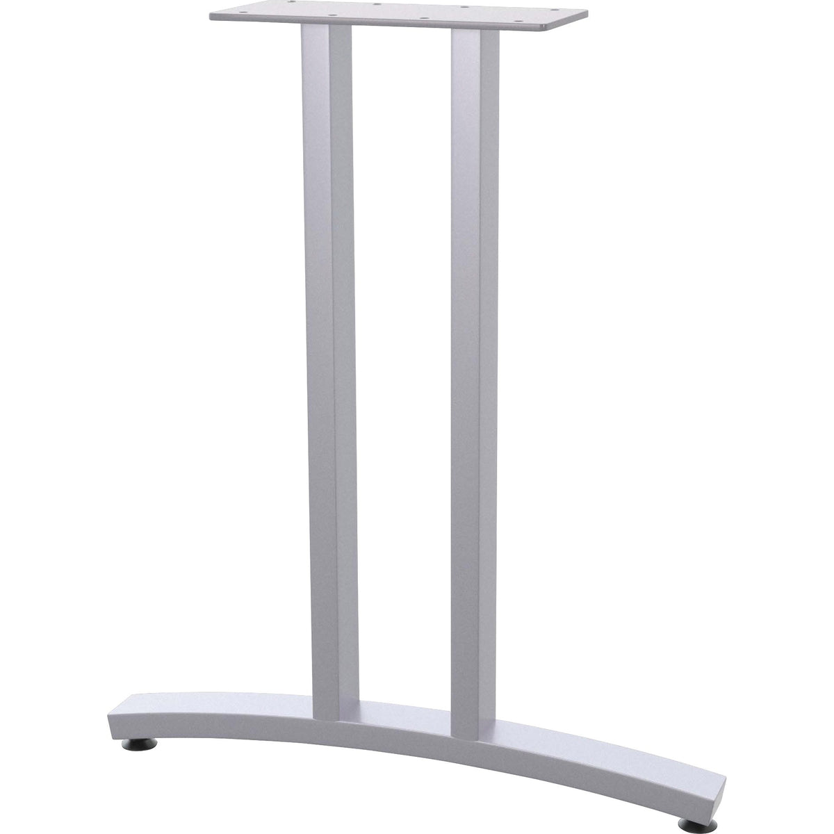 Special-T Structure Series T-Leg Table Base - Powder Coated T-shaped, Metallic Silver Base - 2 Legs - 150 lb Capacity - 