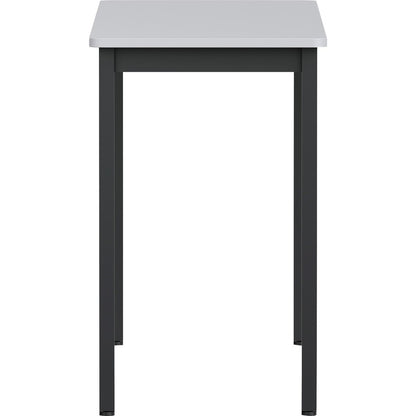 Lorell Utility Table - Gray Rectangle, Laminated Top - Powder Coated Black Base - 500 lb Capacity - 1 Each