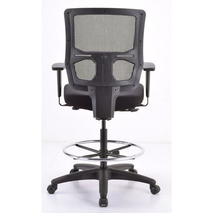Eurotech Apollo II Extended Height Stool - 5-star Base - Black - Armrest - 1 Each