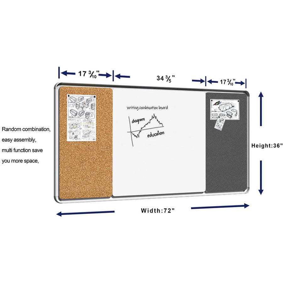 Lorell Mounting Frame for Whiteboard - Silver - Aluminum - 1 Each