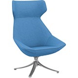 9 to 5 Seating Jax High-back Lounge Chair with Swivel Base - Blue Seat Color - Fabric Seat Material - Blue Back Color - 