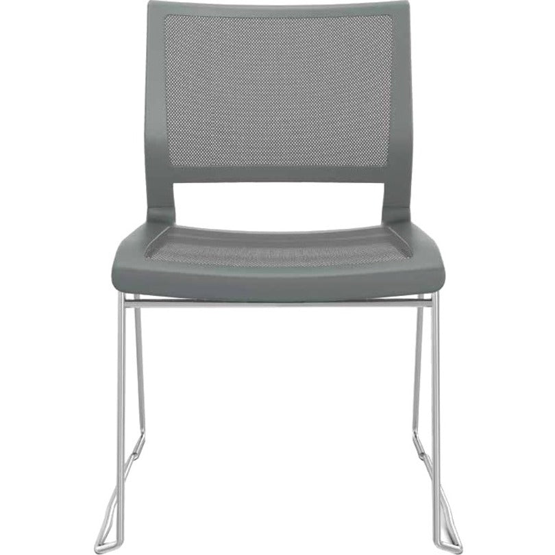 9 to 5 Seating Kip Stack Chair - Gray Seat Color - Chrome Frame Color - Sled Base - 1 Each