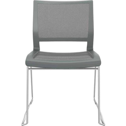 9 to 5 Seating Kip Stack Chair - Gray Seat Color - Chrome Frame Color - Sled Base - 1 Each