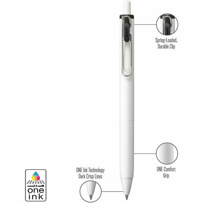uniball™ ONE Gel Pen - 0.7 mm Medium Pen Point - Black Ink - Gel-based - 12 / Dozen