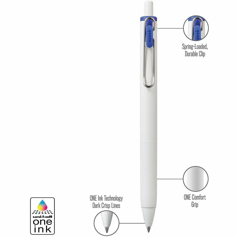 uniball™ ONE Gel Pen - 0.7 mm Medium Pen Point - Blue Ink - Gel-based - 12 / Dozen