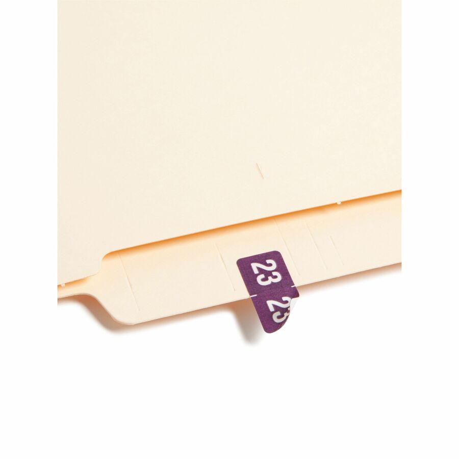 Smead ETS Color-Coded Year Labels - 1/2" Height x 1" Width - Rectangle - Purple - Laminated - 1 Pack