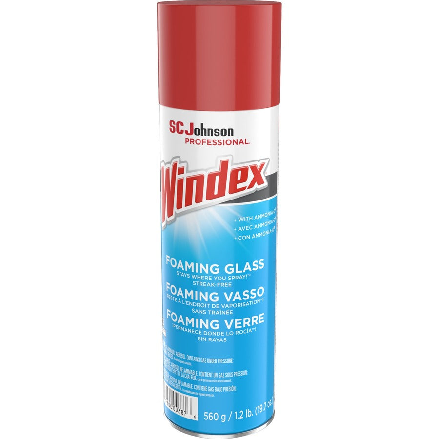 Windex® Foaming Glass Cleaner - For Multipurpose - Aerosol - 19.7 fl oz (0.6 quart) - Recommended For: Dirt Remover, Gri
