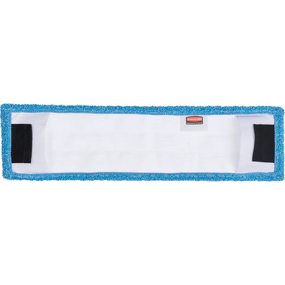 Rubbermaid Commercial Adaptable Flat Mop Microfiber Pad - 19.5" Length x 5.5" Depth - MicroFiber - Blue - 12 / Carton