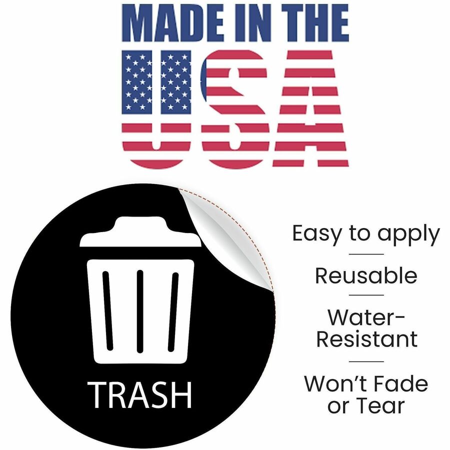 HLS Commercial Refuse Bin Icon Sticker - Waterproof - Compost - 1/10" Height x 4" Width x 4" Length x 4" Diameter - Remo
