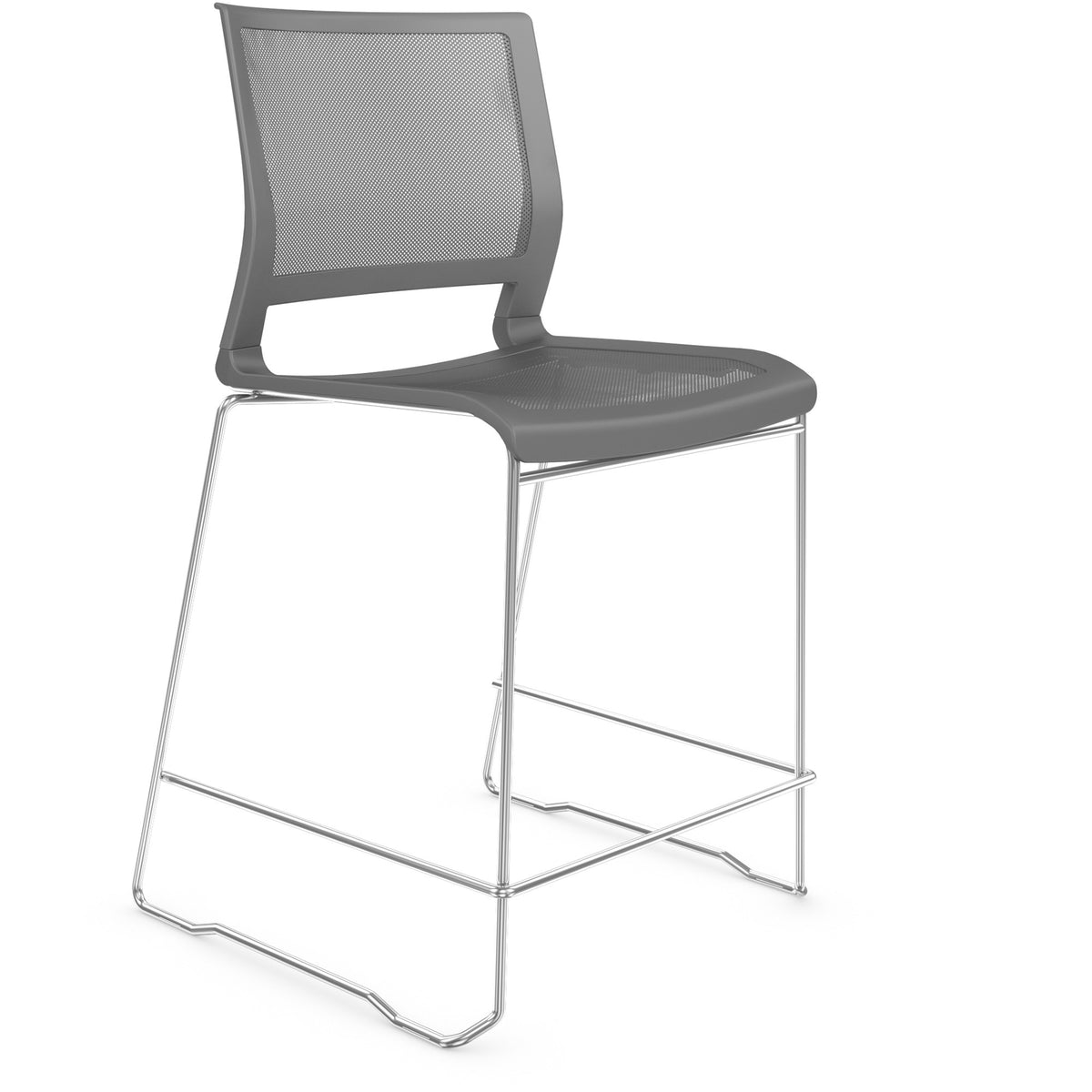 9 to 5 Seating Kip Stack Stool - Dove Gray Seat Color - Plastic Seat Material - Dove Gray Back Color - Plastic Back Mate