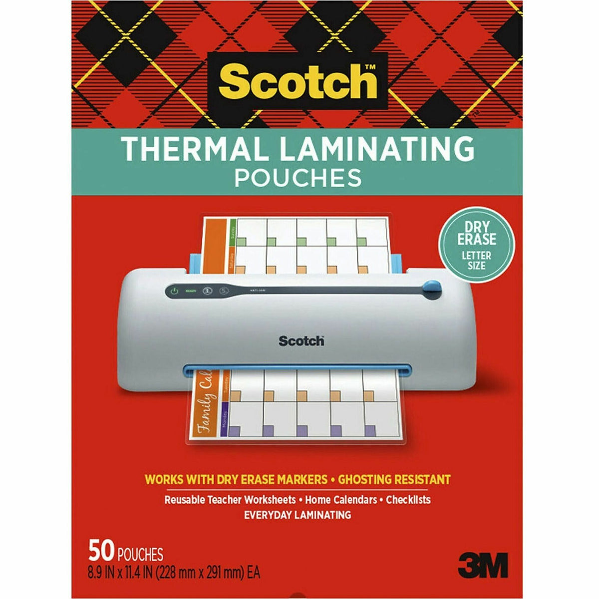 Scotch Laminating Pouch - Sheet Size Supported: Letter - Laminating Pouch/Sheet Size: 8.90" Width x 11.40" Length - 50 /