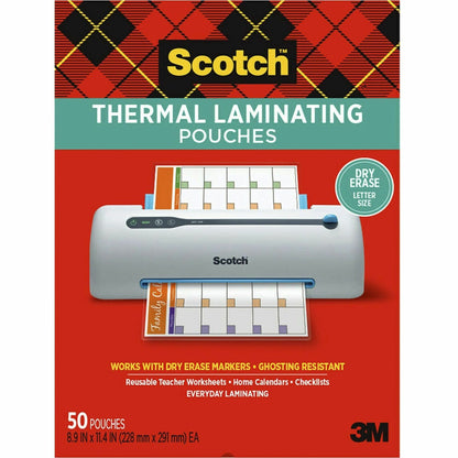 Scotch Laminating Pouch - Sheet Size Supported: Letter - Laminating Pouch/Sheet Size: 8.90" Width x 11.40" Length - 50 /
