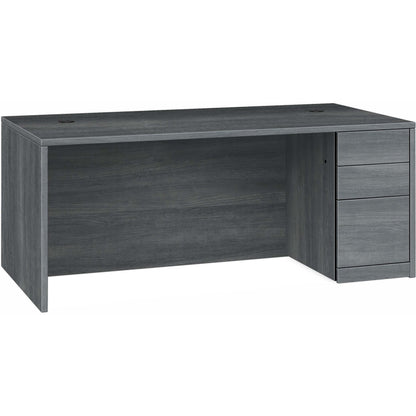 HON 10500 H105895R Pedestal Desk - 29.5" Height x 72" Width x 36" Depth - Total Drawer(s): 3Right Side - Finish: Sterlin