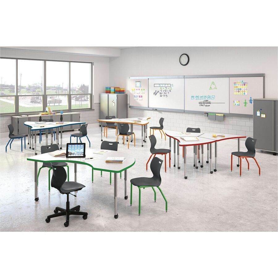 HON Build Series Half-round Tabletop - Half Round Top - 25" to 34" Adjustment x 60" Width x 30" Depth - Sterling Ash - 1
