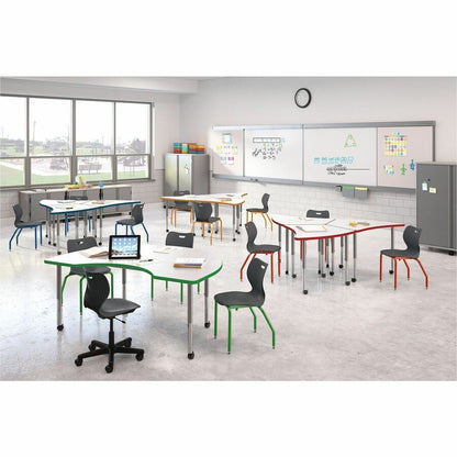 HON Build Series Ribbon Shape Tabletop - Ribbon Top - 6 Seating Capacity - 25" to 34" Adjustment x 54" Width x 30" Depth