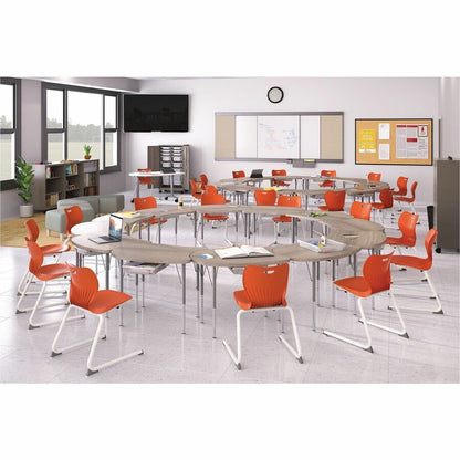 HON Build Series Rectangular Tabletop - Rectangle Top - 25" to 34" Adjustment x 60" Width x 24" Depth - Sterling Ash - 1
