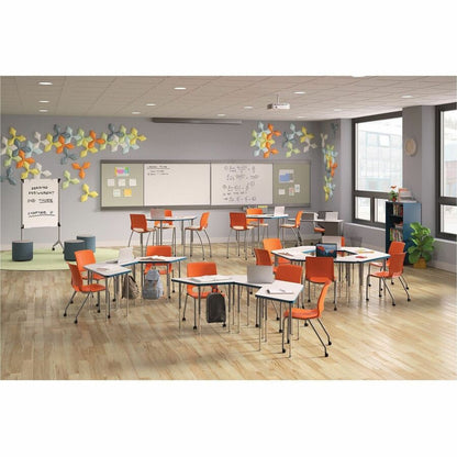 HON Build Series Rectangular Tabletop - Rectangle Top - 25" to 34" Adjustment x 60" Width x 24" Depth - Sterling Ash - 1