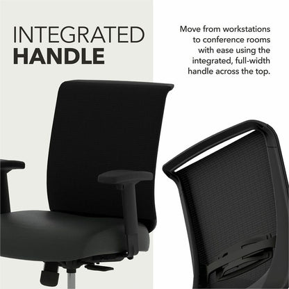 HON Convergence Chair - Black Seat Color - Vinyl Seat Material - Black Back Color - Mesh Back Material - Black Frame Col