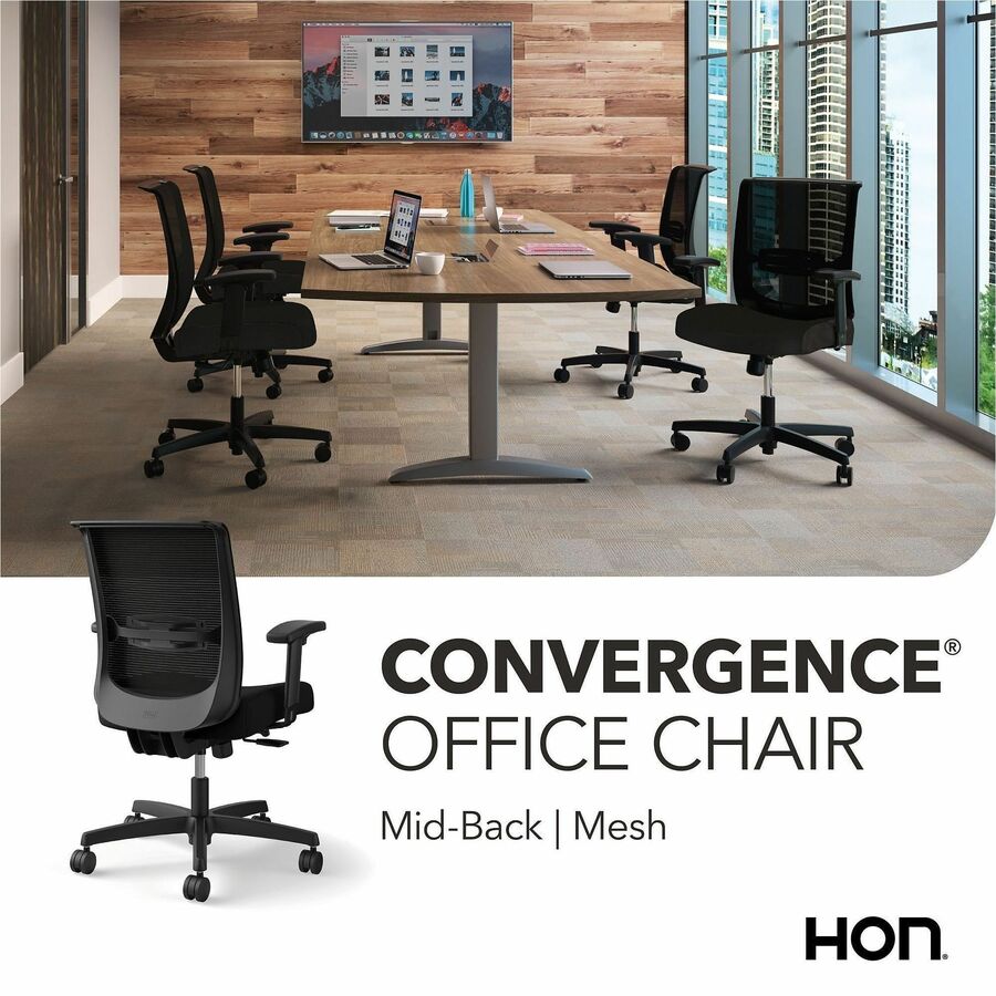 HON Convergence Chair - Iron Ore Seat Color - Fabric Seat Material - Black Back Color - Mesh Back Material - Black Frame