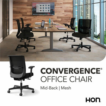 HON Convergence Chair - Iron Ore Seat Color - Fabric Seat Material - Black Back Color - Mesh Back Material - Black Frame